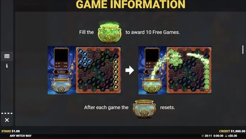 Any Witch Way – fylt kjele og start av Free Games